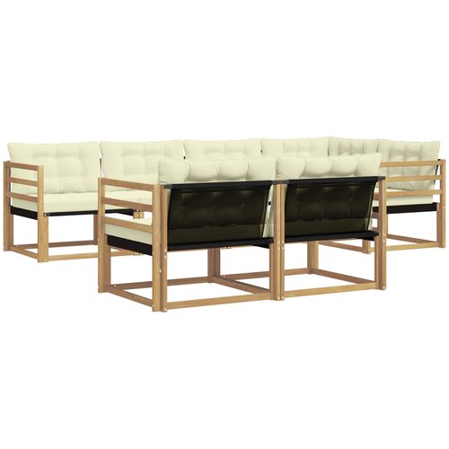  Set vanjskih sofa 7 kom. Bijela i krem Smeđa 325 x 166,5 x 73 cm Slike