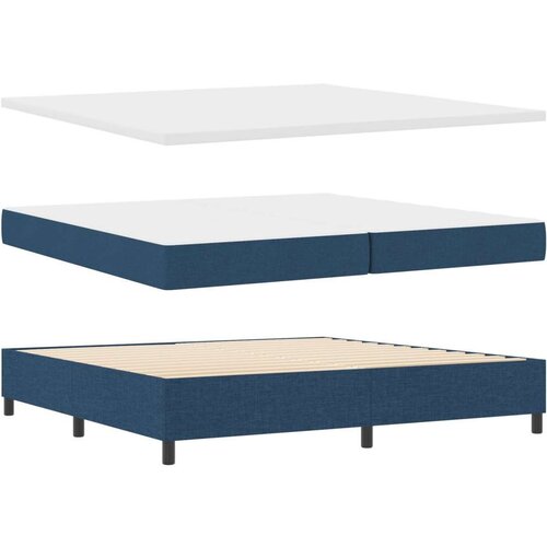  Krevet s oprugom s madracem i LED plavi 200x200 cm Tkanina Slike