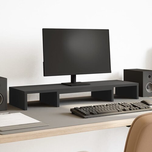 vidaXL Stalak za monitor podesivi crni 80 x 24 x 10,5 cm drveni Cijene