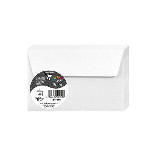 Clairefontaine kuverte Pollen 90x140mm 120gr perlasto bijele 1/20 Cijene