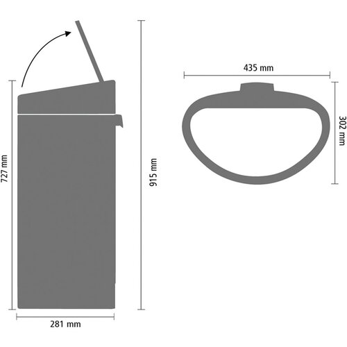 Brabantia Bel jeklen ko&amp;scaron; za smeti na dotik 40 l Touch Bin &amp;ndash; Slike