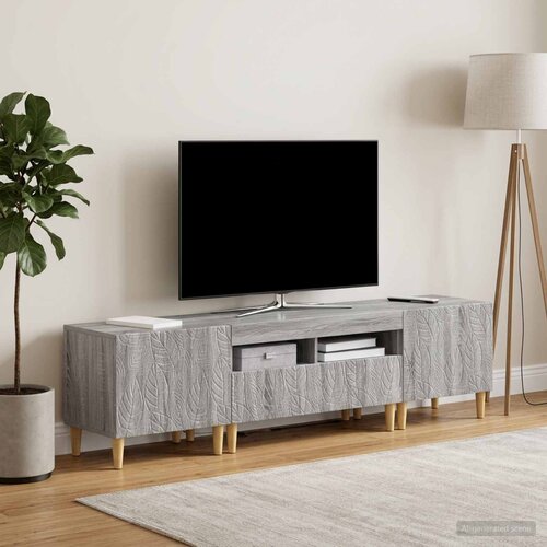  3-dijelni LED TV kabinet DELFT Siva Sonoma Konstruirano drvo Cijene