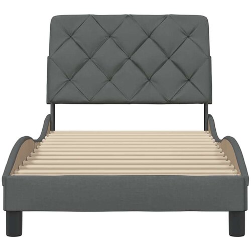 VidaXL Okvir za krevet bez madraca tamnosivi 90x200 cm od tkanine Slike