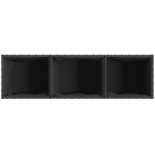  Vrtna sadilica s 3 posude crna 105 x 30 x 32 cm od poliratana Slike