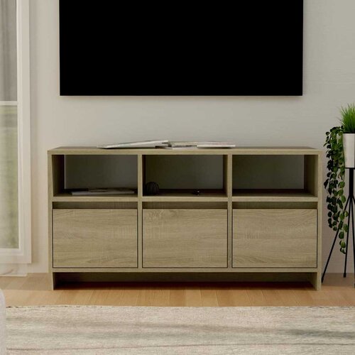  TV ormarić boja hrasta 102 x 37,5 x 52,5 cm konstruirano drvo Bež Cene