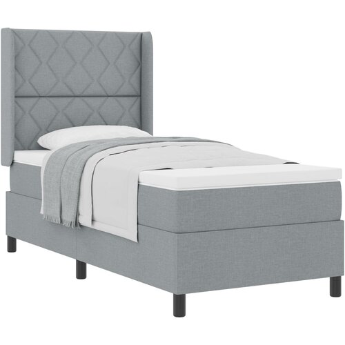 VidaXL Box Spring Krevet s Madracem Svjetlosiva 100x200 cm Tkanina Slike