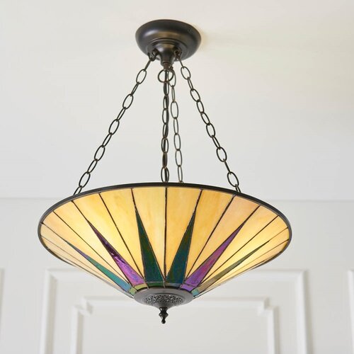  Endon 70754 - Luster na lancu Tiffany DARK STAR 3xE27/60W/230V prečnik 49 cm Slike