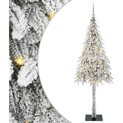 vidaXL Božično drevo med 150 LED z stojalom Bela 150 cm PE in jeklo Cene