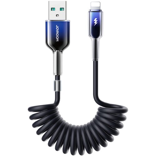 Joyroom SPIRALNI KABEL S-A43 CRYSTAL-CLEAR USB-A ZA LIGHTNING 1,5M ČRN, (22070532) Cene