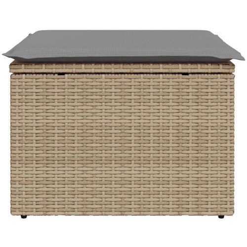  Vrtni tabure s jastukom bež 55 x 55 x 37 cm od poliratana Slike