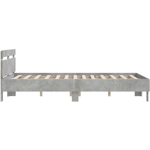 VidaXL okvir kreveta s uzglavljem siva boja betona 140x200 cm drveni Slike