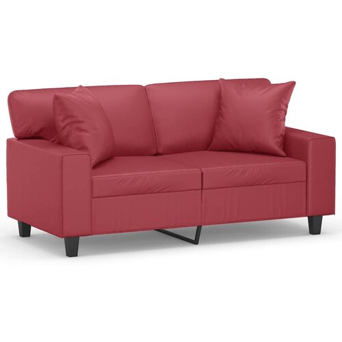 vidaXL Dvosjed s ukrasnim jastucima boja vina 120 cm umjetna koža Cijene