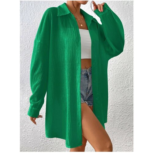 K&H TWENTY-ONE Women's Green Oversized Long Shirt Slike
