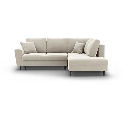 Cosmopolitan Design Bež baršunasti sklopiva/s prostorom za odlaganje kutna garnitura (s desnim kutom/u obliku slova L) Kyoto – Cijene