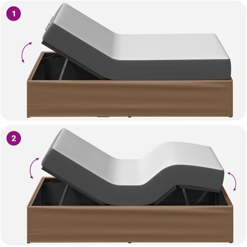  Električni podesivi okvir kreveta Smeđa 200 x 70 x 33 5 cm - Boja cappuccina 70 x 200 cm Slike