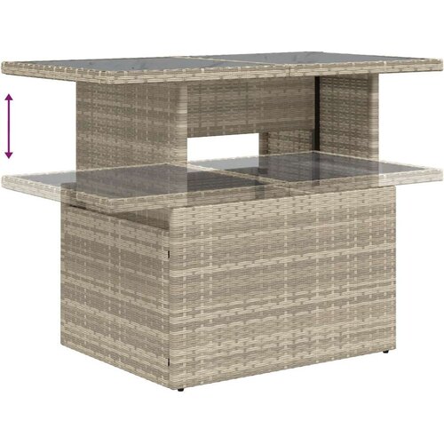 vidaXL 5-delna vrtna sofa garnitura z blazinami svetlo siva poli ratan Cene