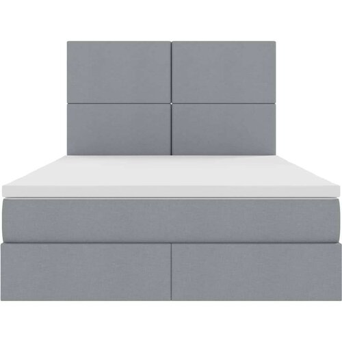  Krevet s od storage Svijetlo siva 140 x 190 cm Lažna koža Slike