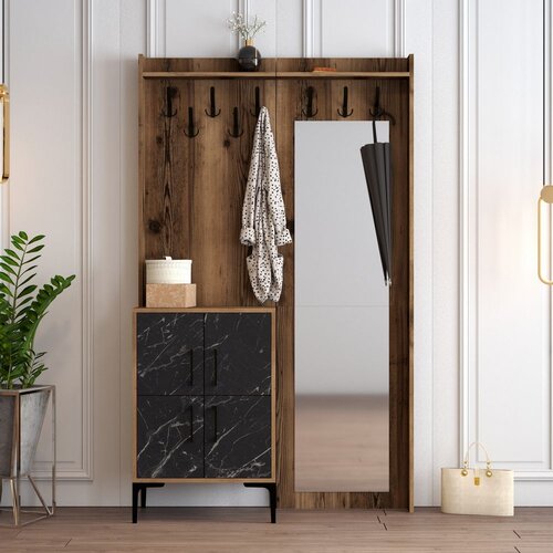 Cipelarnik sa čivilukom Berlin BC Walnut Black Marble Cene