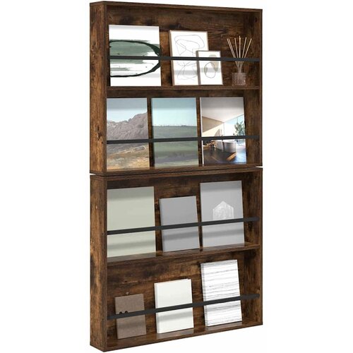  Polica za časopise Zidne 2 pcs Dimljeni hrast 80 x 12 x 70 cm Slike