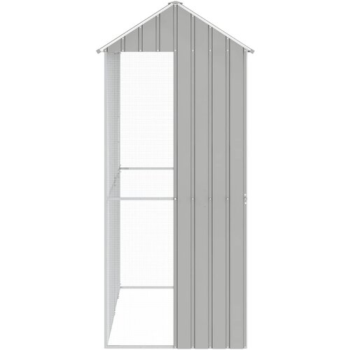  Kavez za ptice s pohranom Siva 215 x 110 x 247 cm Cinkani čelik Slike