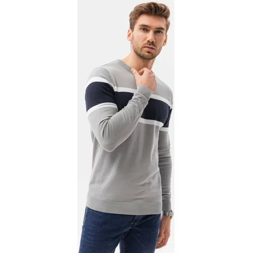Ombre Puloverji Moški pulover (E190GREY_MELANGE) pisana