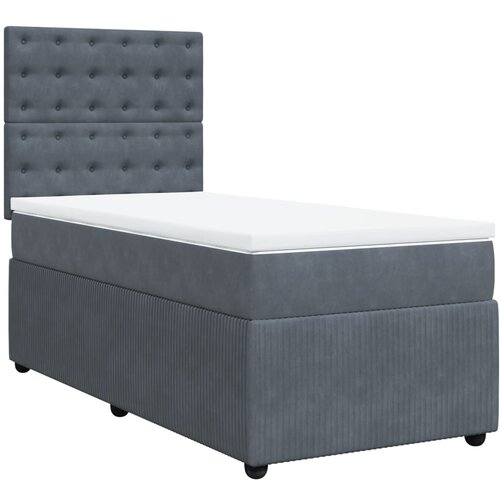 Maison Chic Box spring postelja - Vzmetna postelja z vzmetnico temno siva 100x200 cm žamet SL4287, (21907657) Cene