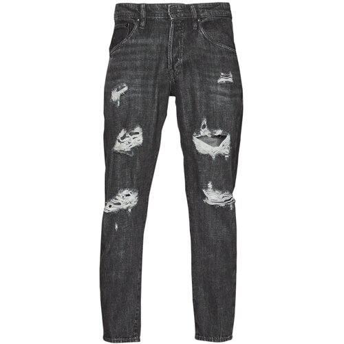 Jack & Jones Kavbojke slim JJIFRANK JJLEEN Črna Cene