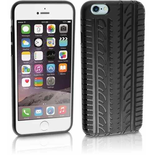 Mobiline gel etui vzorec guma črni neprosojni za Apple iPhone 6 6S (4.7")