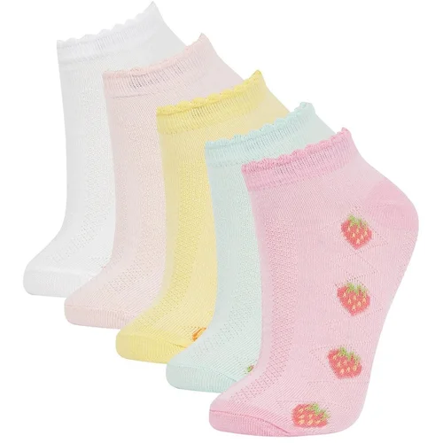 Defacto Girl's 5-Piece Cotton Booties Socks