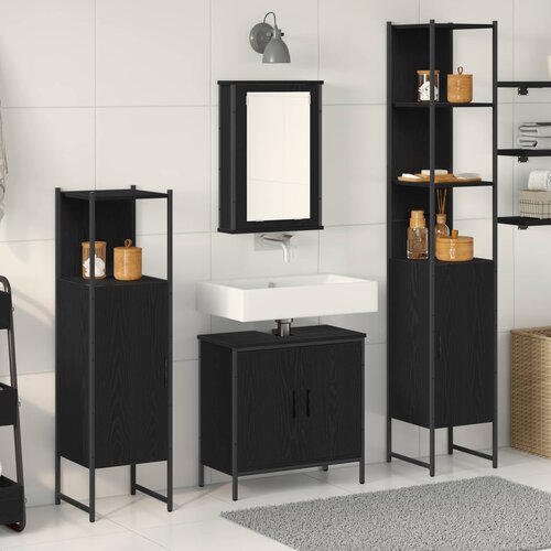  Set namještaja za kupaonicu 4 kom. Crna 33 x 33 x 185,5 cm Cene