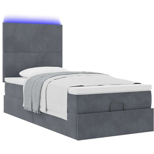 VidaXL okvir kreveta s madracima tamnosivi 100x200cm bar&amp;scaron;unasti Slike