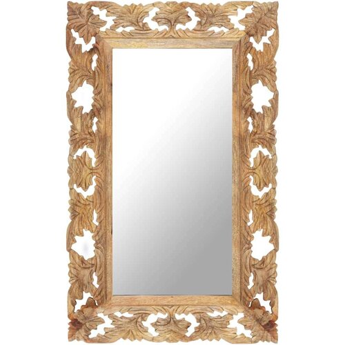 vidaXL Ručno izrezbareno ogledalo smeđe 80 x 50 cm masivno drvo manga Cijene