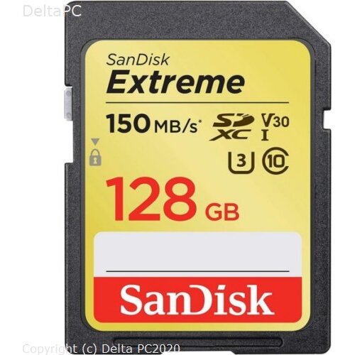 MEM SD 128GB Sandisk Extreme SDXC, U3, V30 Slike
