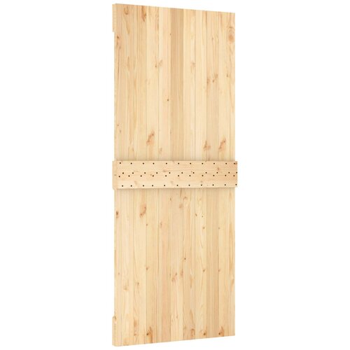  Klizna vrata Prirodna i crna 85 x 210 cm Čvrsta borovina Smeđa 183 x 5.5 x 210 cm Slike