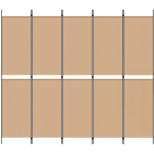  5-podijeljeni pregradni zid Bež 250 x 220 cm Tkanina Slike