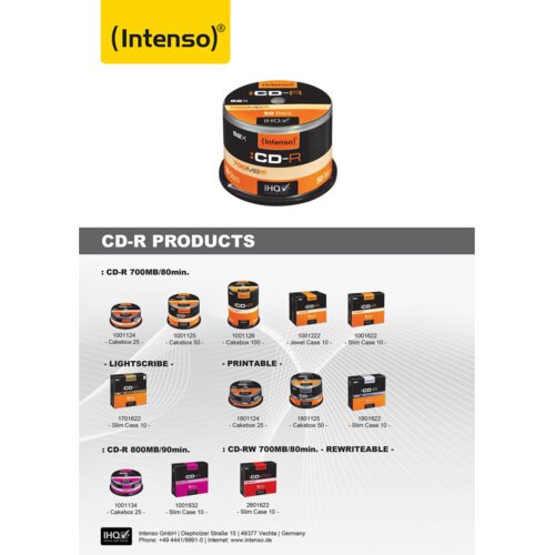 Intenso CD-R 700MB (80 min.) pak. 25 komada Cake Box - CD-R700MB/25Cake Slike