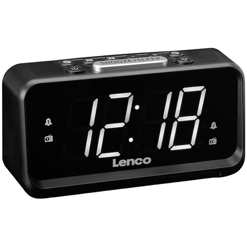 Lenco Radio-budilka z ročnim zatemnjevalcem in LED nočno lučko dvojna budilka, Črna, (5000231726) Cene