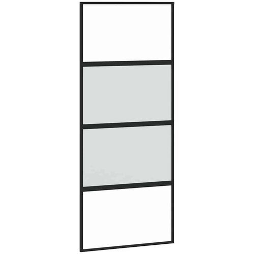 VidaXL klizna vrata s priborom 90 x 205 cm kaljeno staklo i aluminij Slike