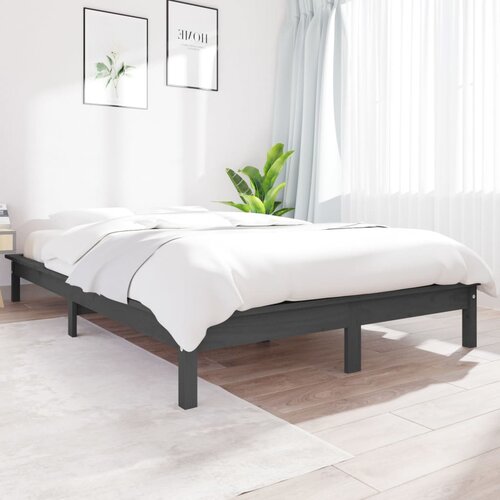 VidaXL okvir za krevet od borovine sivi 180x200 cm 6FT veliki bračni Slike