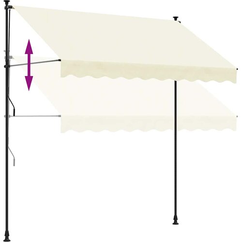 Tenda na uvlačenje krem 300 x 150 cm od tkanine i čelika Slike