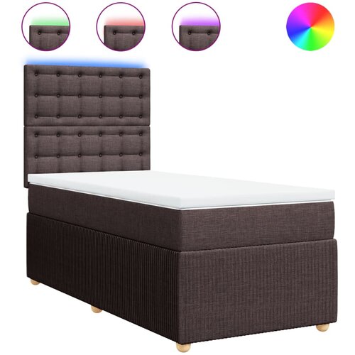 Maison Chic Box spring postelja - Vzmetna postelja z vzmetnico temno rjav 90x190 cm blago SL4015, (21904522) Slike