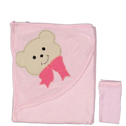  Set za kupanje Pe&scaron;kir sa rukavicom za bebe, Svetloroze Cene
