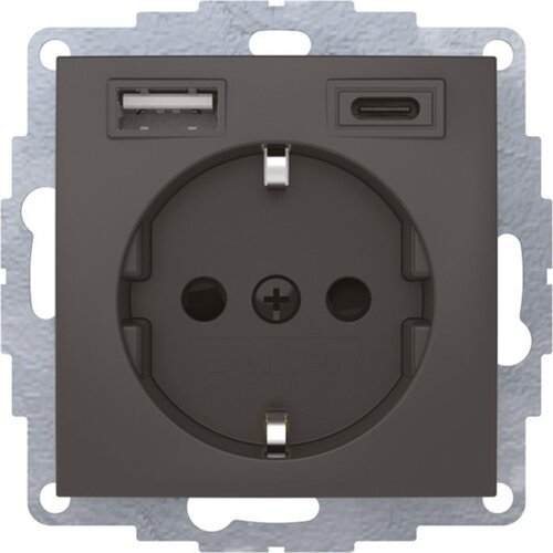 Berker SCHUKO/USB vtičnica antracit mat 48041606, (21225391) Slike