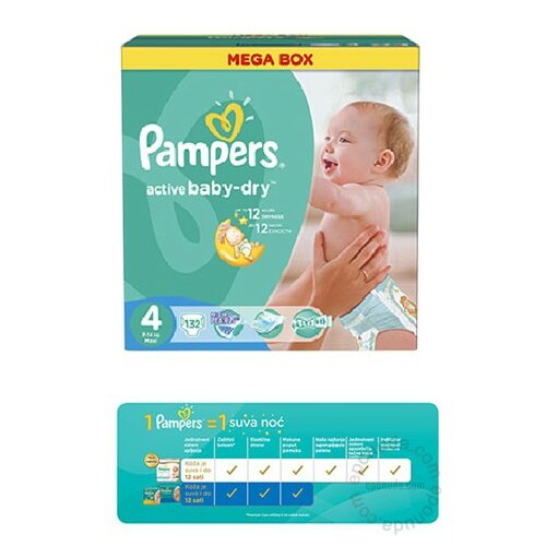 Pampers pelene Active Baby Dry maxi 4 MB (132) 4032 Slike