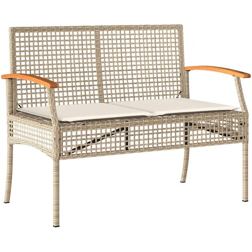  3-dijelni vrtni blagovaonski set od poliratana s jastucima bež 140 cm table length Slike