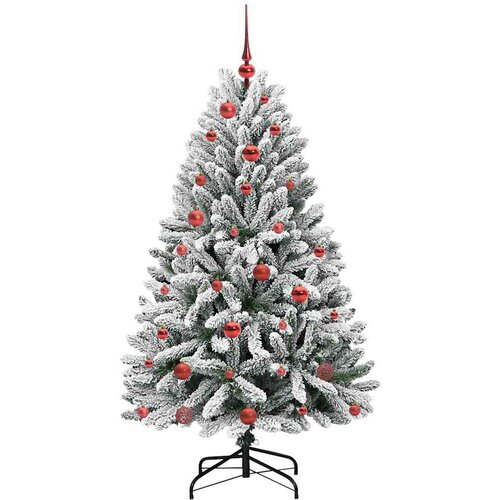  Umjetno božićno drvce Zelena i bijela 150 cm PVC i metal Slike
