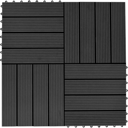  Pločice za decking 11 pcs Crna 30 x 30 cm Drvoplastična smjesa Slike