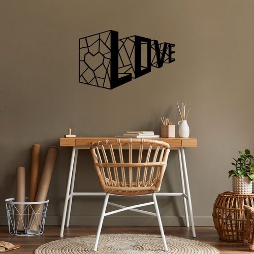 Wallity Zidna dekoracija Love 4, 68 x 42 cm, Crna Cene