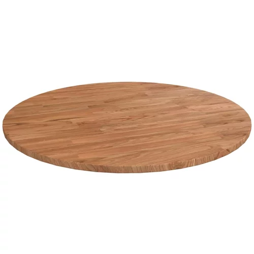 vidaXL Okrogla mizna plošča svetlo rjava Ø60x1,5 cm trdna hrastovina