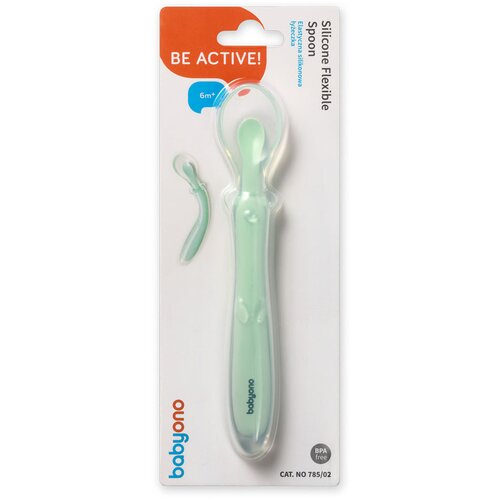 BabyOno Silicone Spoon 6m+ žlička za otroke Mint 1 kos Slike